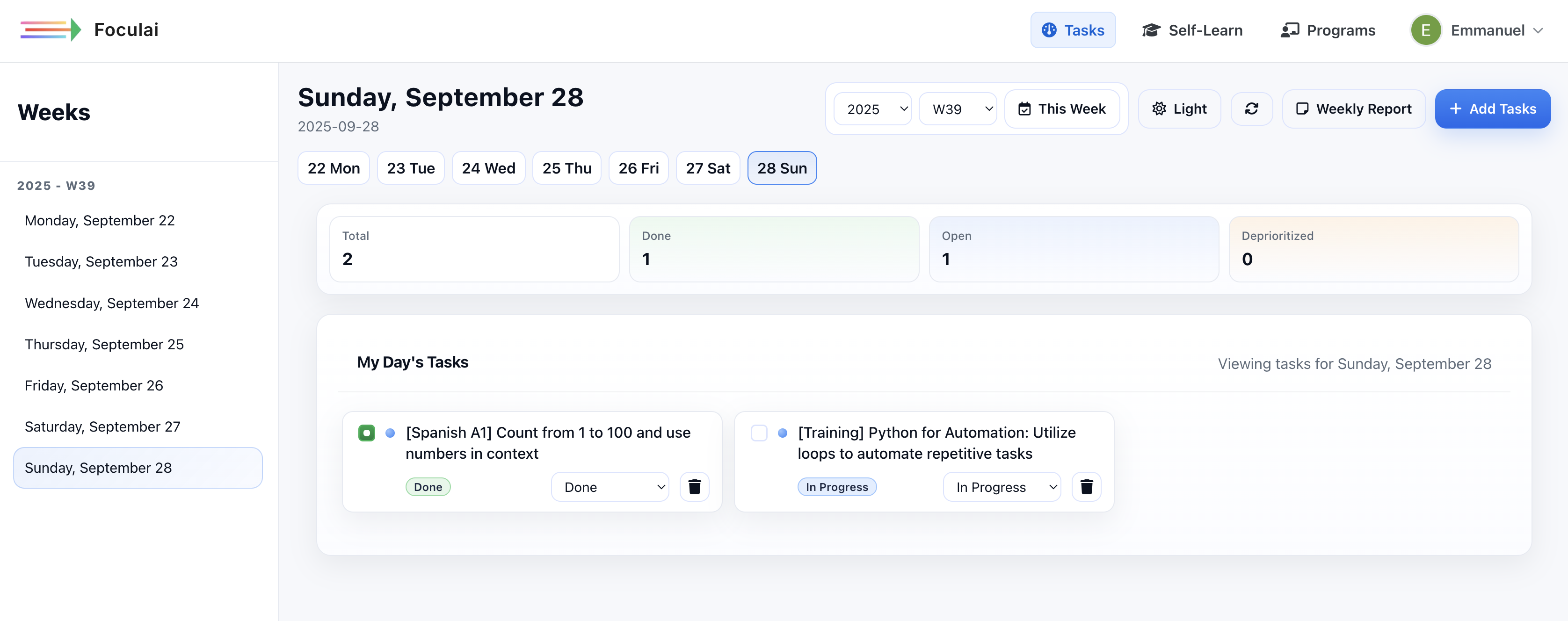 FocoxAI dashboard analytics view